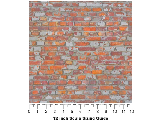 Faded  Brick Vinyl Film Pattern Size 12 inch Scale
