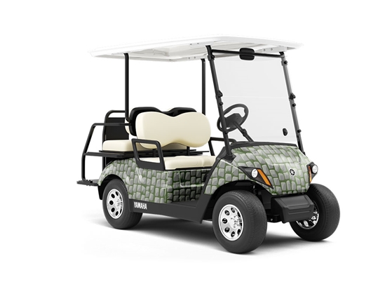 Mossy Grey Brick Wrapped Golf Cart