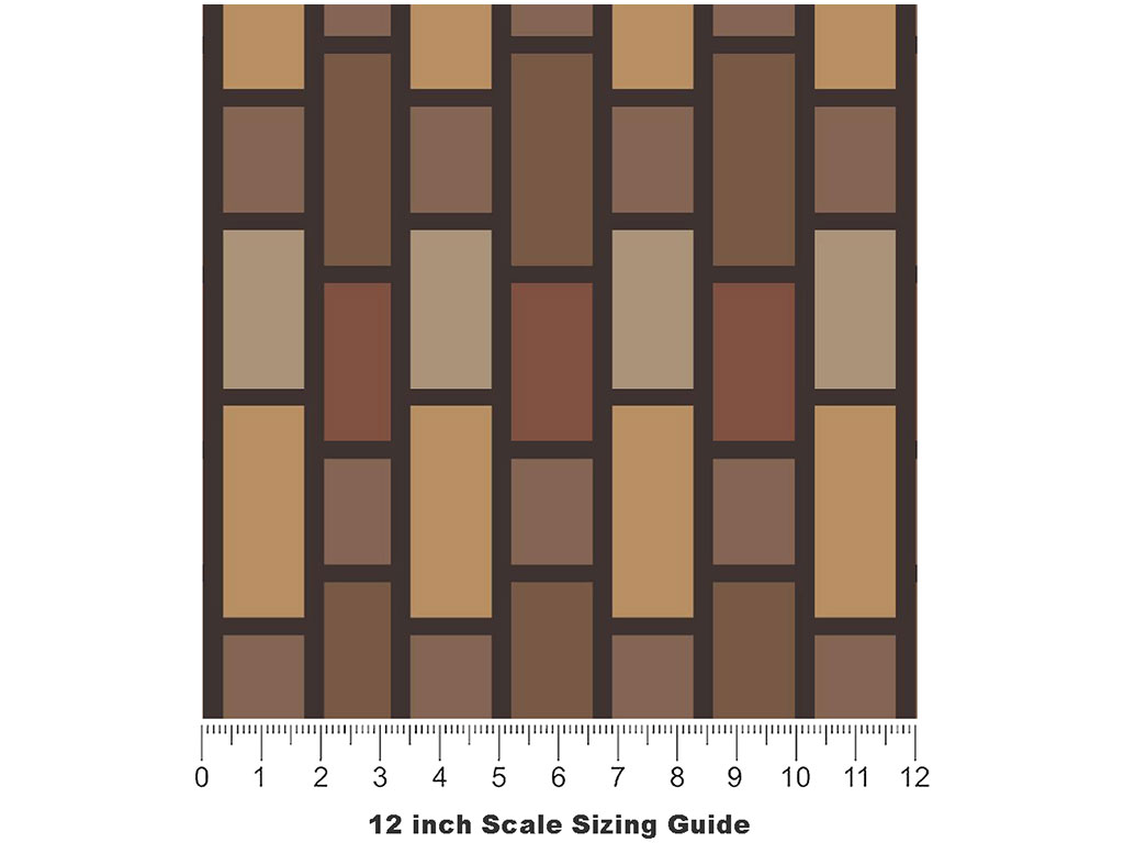 Taupe  Brick Vinyl Film Pattern Size 12 inch Scale