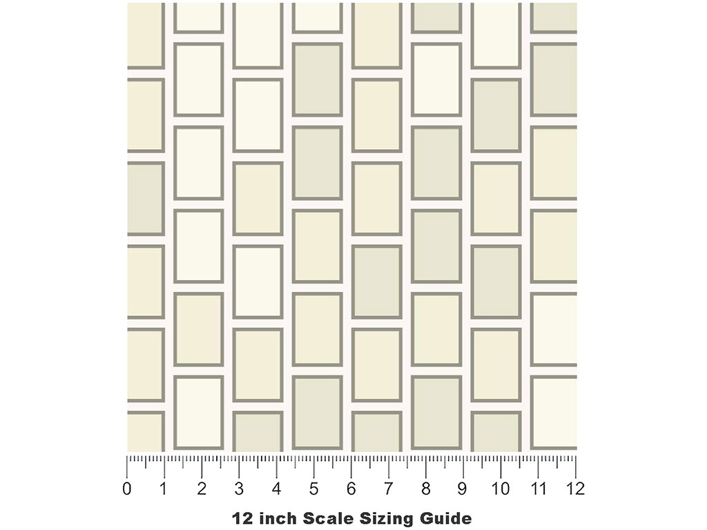 White  Brick Vinyl Film Pattern Size 12 inch Scale
