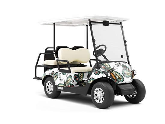 Florally Embedded Bug Wrapped Golf Cart