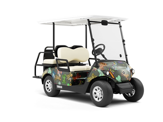 Stained Glass Bug Wrapped Golf Cart