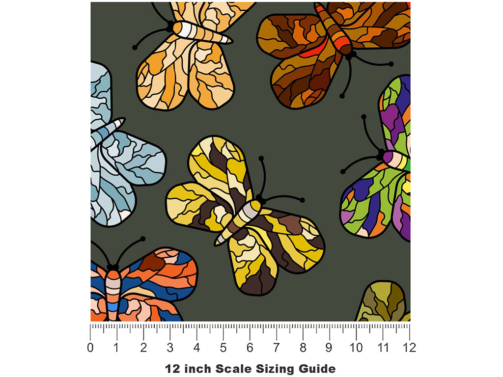 Stained Glass Bug Vinyl Film Pattern Size 12 inch Scale
