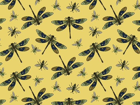 Rwraps™ Dragonfly Print Vinyl Wrap Film - Mosquito Hawks