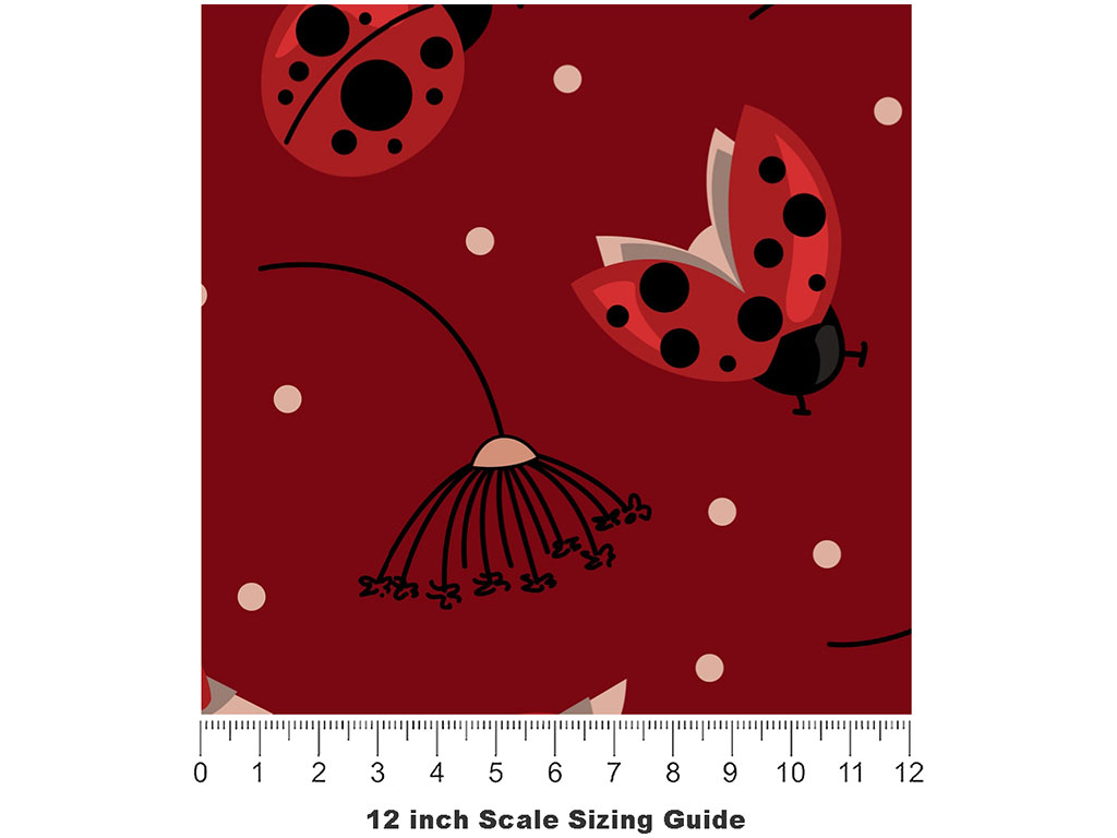 Ladies in Red Bug Vinyl Film Pattern Size 12 inch Scale
