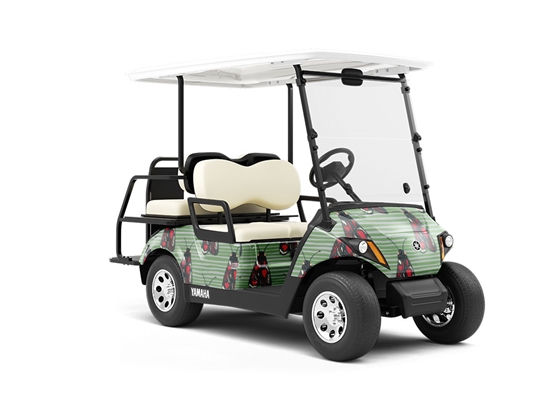 Red Aposematism Bug Wrapped Golf Cart