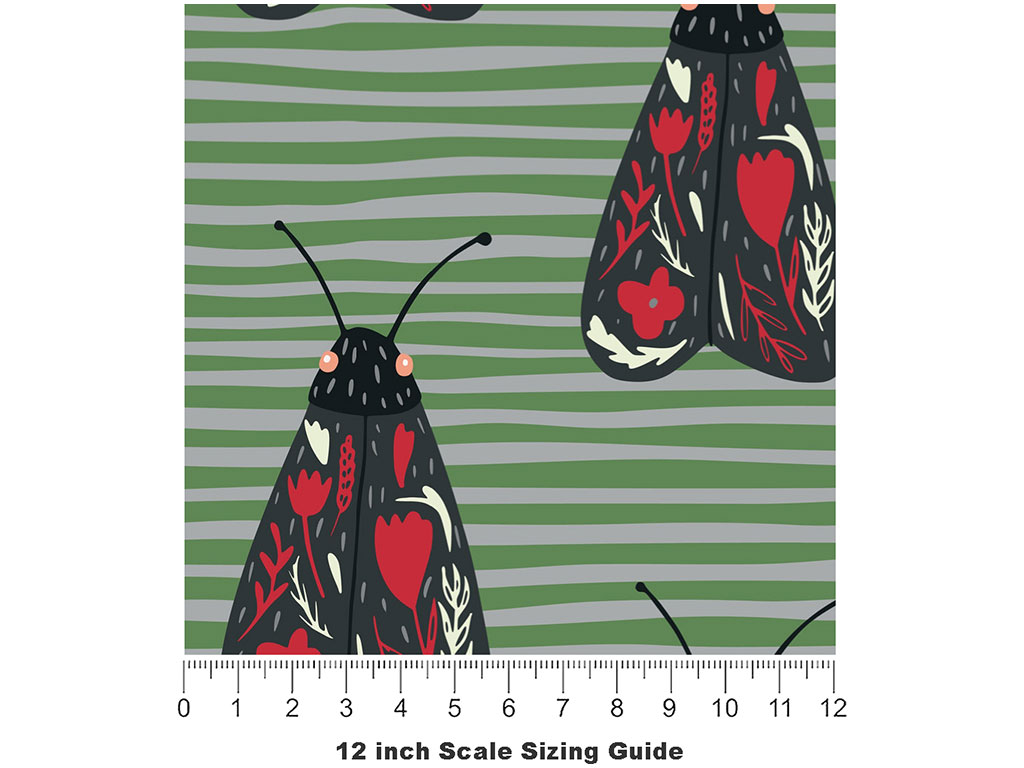 Red Aposematism Bug Vinyl Film Pattern Size 12 inch Scale