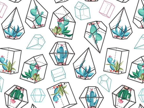 Terrarium Living Cacti Vinyl Wrap Pattern