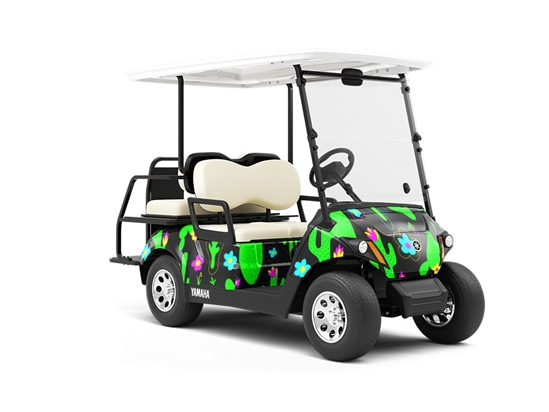 Totally Trippy Cacti Wrapped Golf Cart