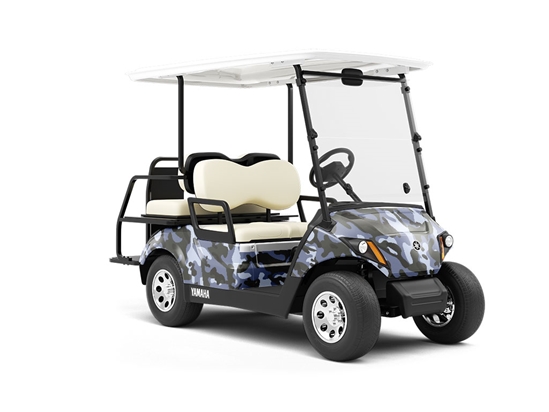 Snowdrift Flecktarn Camouflage Wrapped Golf Cart