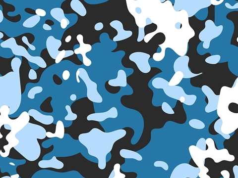 Rwraps™ Blue Camouflage Print Vinyl Wrap Film - Brandeis Multicam