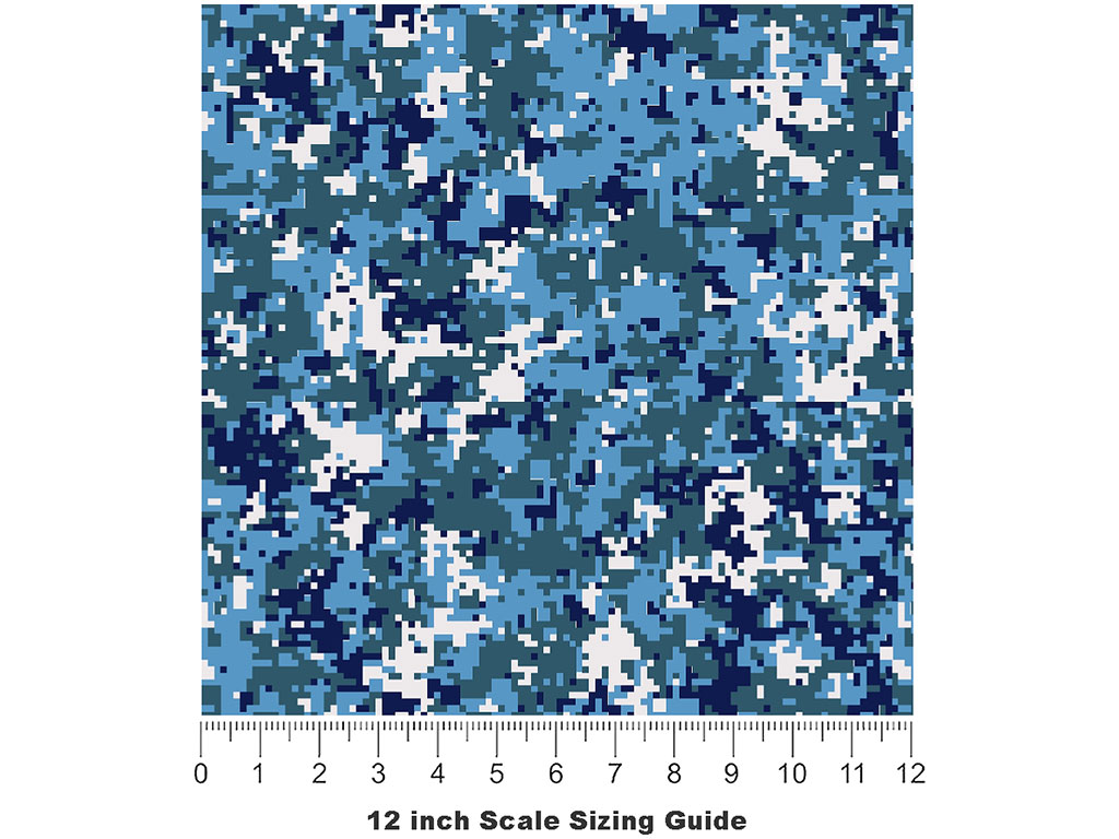 Pixel Peacock Camouflage Vinyl Film Pattern Size 12 inch Scale