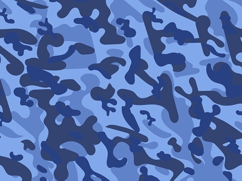 Rwraps™ Blue Camouflage Print Vinyl Wrap Film - Royal Navy
