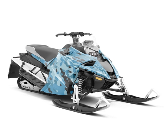 Sky Multicam Camouflage Custom Wrapped Snowmobile
