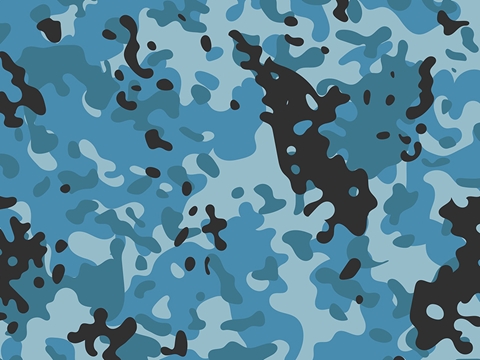 Rwraps™ Blue Camouflage Print Vinyl Wrap Film - Sky Multicam