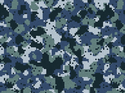 Rwraps™ Blue Camouflage Print Vinyl Wrap Film - Steel Marpat