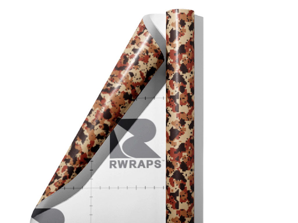 Copper Digital Camouflage Wrap Film Sheets