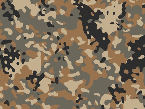 Rwraps™ Brown Camouflage Print Vinyl Wrap Film - Khaki Woodland