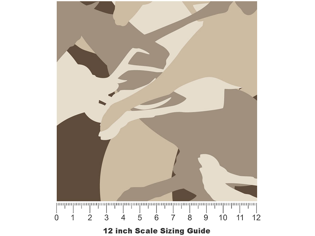 Deer Silhouette Camouflage Vinyl Film Pattern Size 12 inch Scale