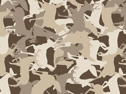 Rwraps™ Bushwolf Camouflage Print Vinyl Wrap Film - Deer Silhouette