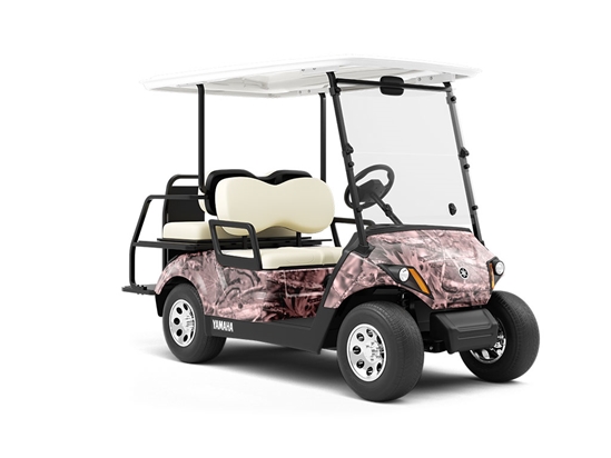 Ghost Pink Camouflage Wrapped Golf Cart