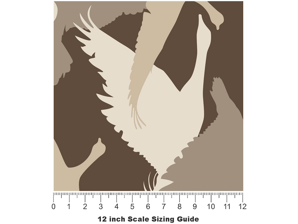 Goose Silhouette Camouflage Vinyl Film Pattern Size 12 inch Scale