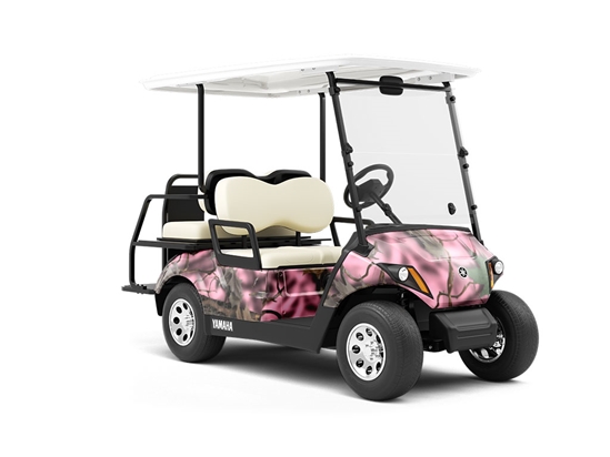 Hybrid Pink Camouflage Wrapped Golf Cart