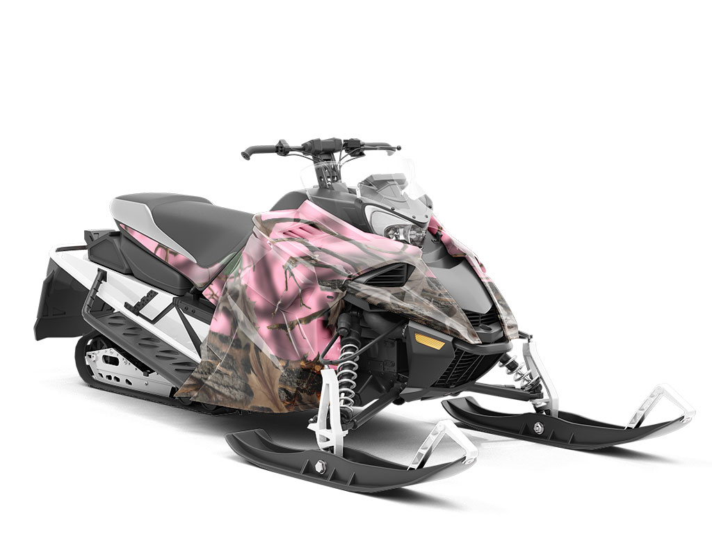 Hybrid Pink Camouflage Custom Wrapped Snowmobile