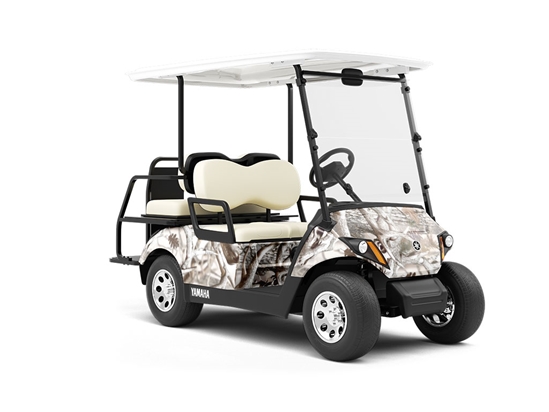 Obliteration Snow Camouflage Wrapped Golf Cart