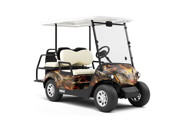 Skull Blaze Camouflage Wrapped Golf Cart