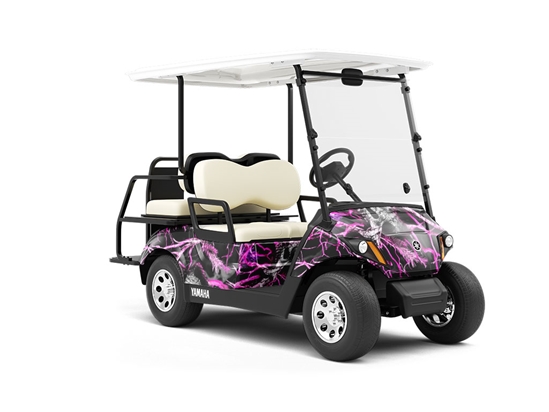Skull Pink Camouflage Wrapped Golf Cart