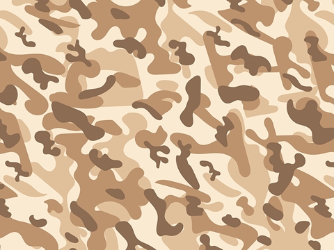 Rwraps™ Desert Camouflage Print Vinyl Wrap Film - Tan Flecktarn