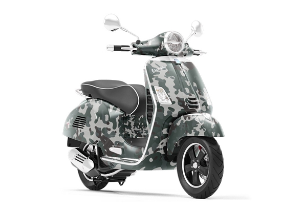 Charcoal Woodland Camouflage Vespa Scooter Wrap Film