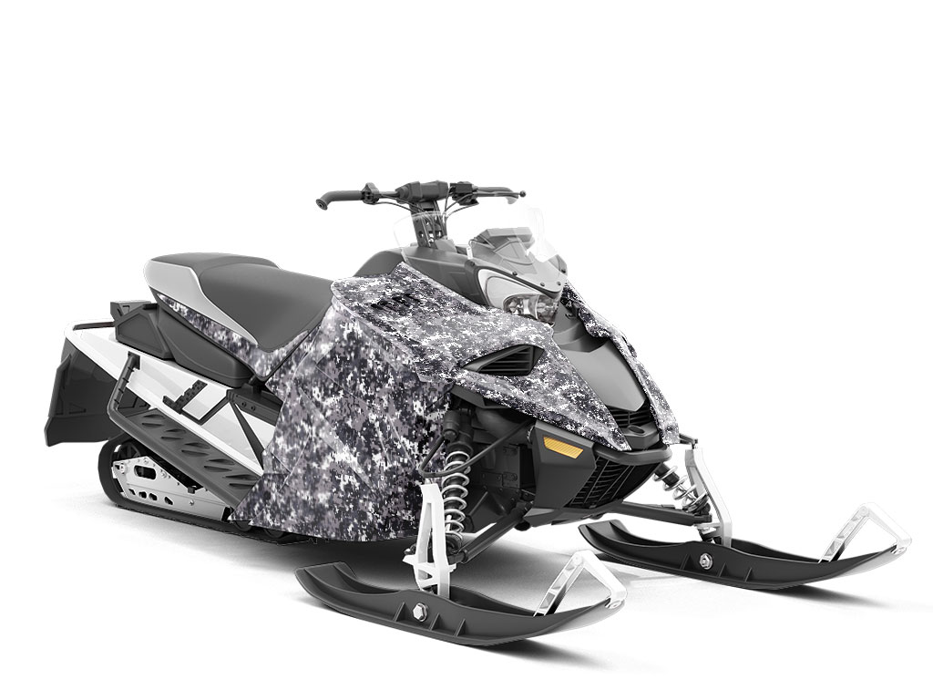 Digital Smoke Camouflage Custom Wrapped Snowmobile