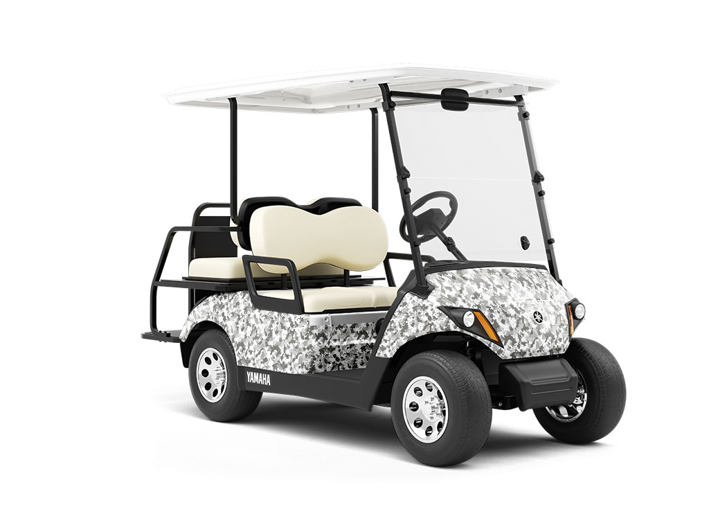 Foggy Woodland Camouflage Wrapped Golf Cart