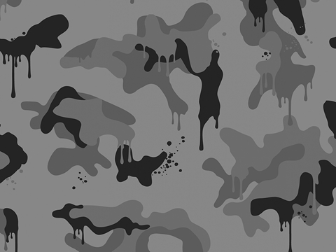 Rwraps™ Gray Camouflage Print Vinyl Wrap Film - Fossil Graffiti