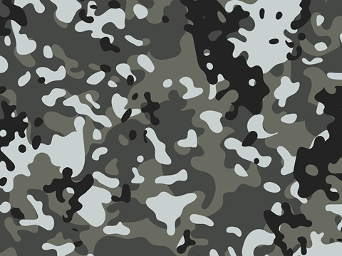 Rwraps™ Gray Camouflage Print Vinyl Wrap Film - Shadow Flecktarn
