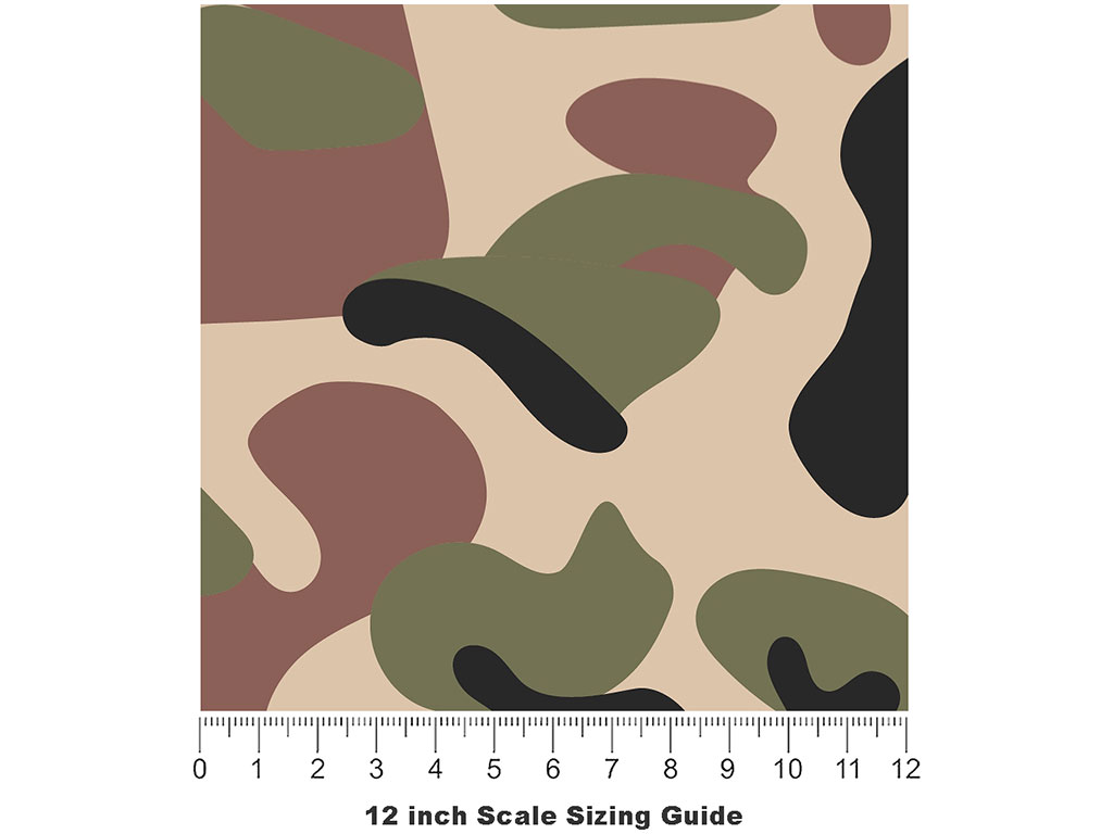 Army Woodland Camouflage Vinyl Film Pattern Size 12 inch Scale