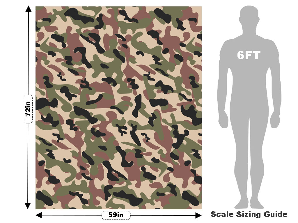 Army Woodland Camouflage Vehicle Wrap Scale
