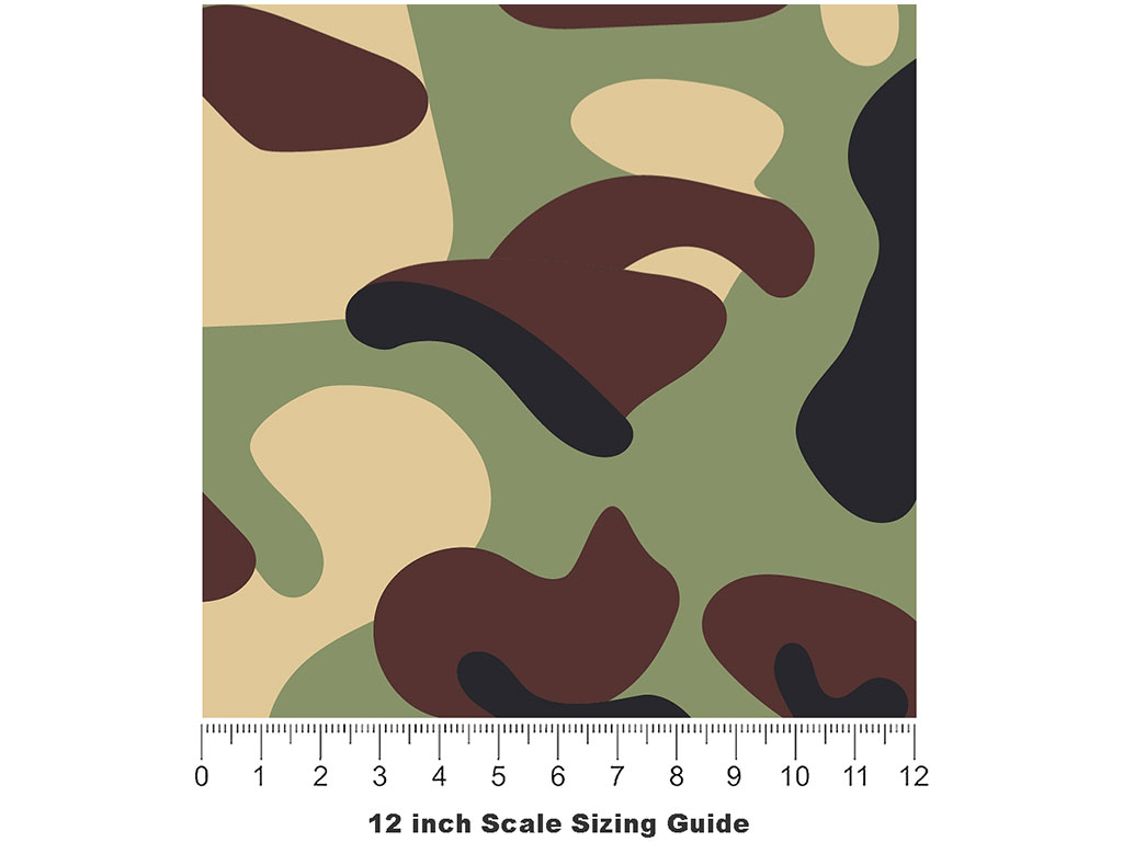 Basin Beige Camouflage Vinyl Film Pattern Size 12 inch Scale