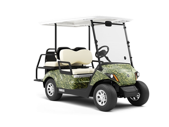 Forest Pixel Camouflage Wrapped Golf Cart