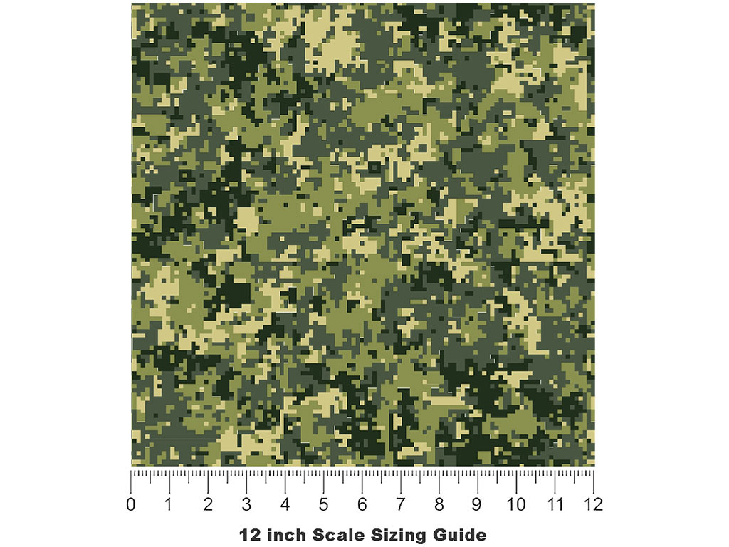 Forest Pixel Camouflage Vinyl Film Pattern Size 12 inch Scale