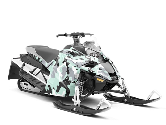 Mint Graffiti Camouflage Custom Wrapped Snowmobile
