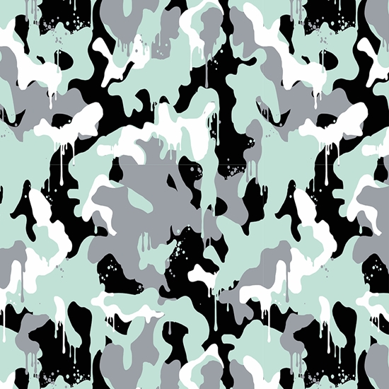 Mint Graffiti Camouflage Vinyl Wrap Pattern