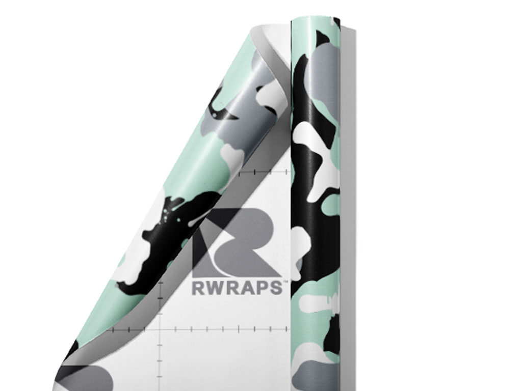 Mint Graffiti Camouflage Wrap Film Sheets