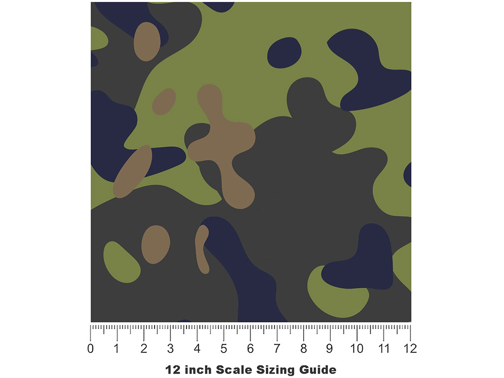 Olive Multicam Camouflage Vinyl Film Pattern Size 12 inch Scale