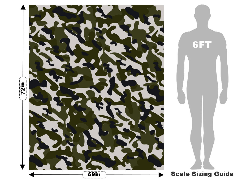 Olive Skin Camouflage Vehicle Wrap Scale