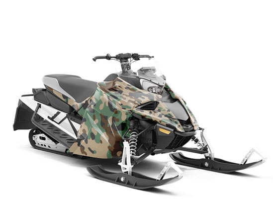 Pine Puzzle Camouflage Custom Wrapped Snowmobile