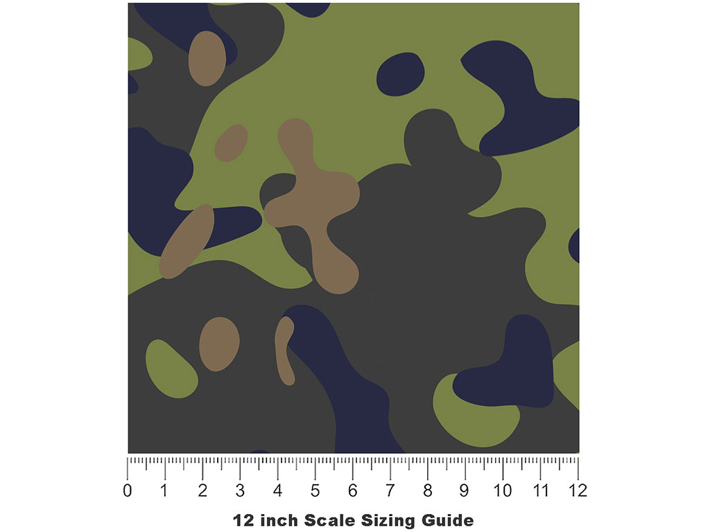 Swamp Flecktarn Camouflage Vinyl Film Pattern Size 12 inch Scale