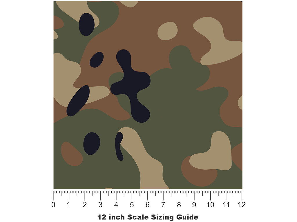 Uniform Flecktarn Camouflage Vinyl Film Pattern Size 12 inch Scale